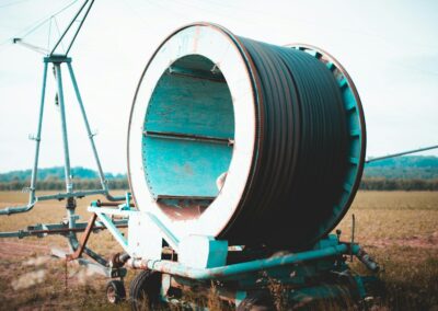 blue and white metal machine